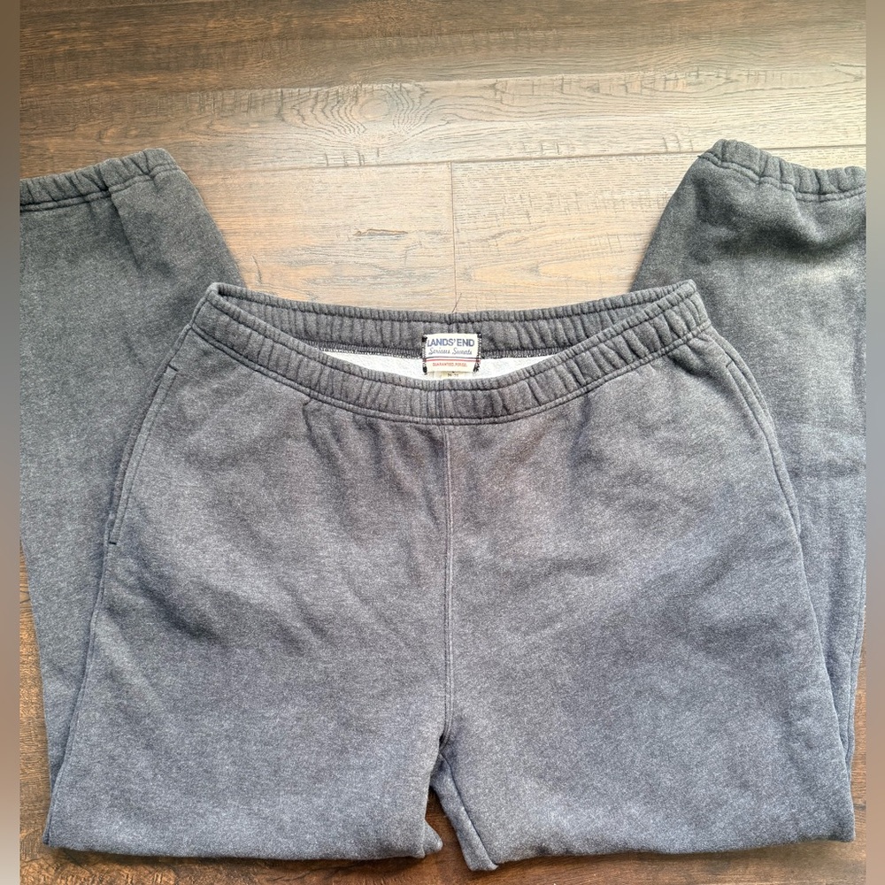 Lands' End Men’s Gray Fleece Sweatpants
